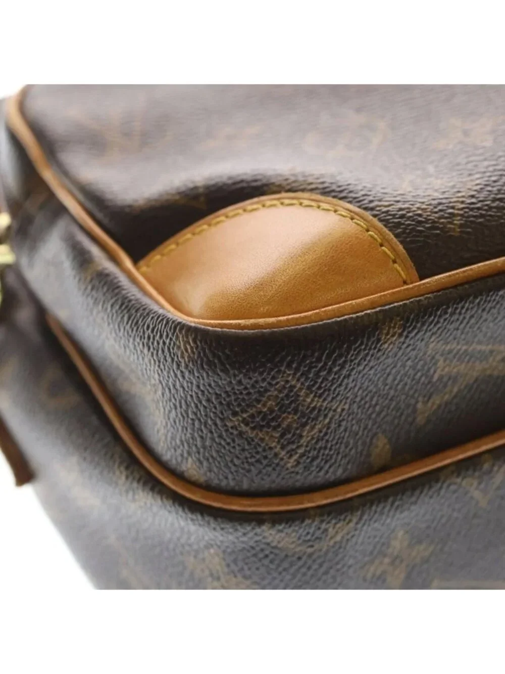 Louis Vuitton Monogram Nile Shoulder Bag Brown Leather Gold